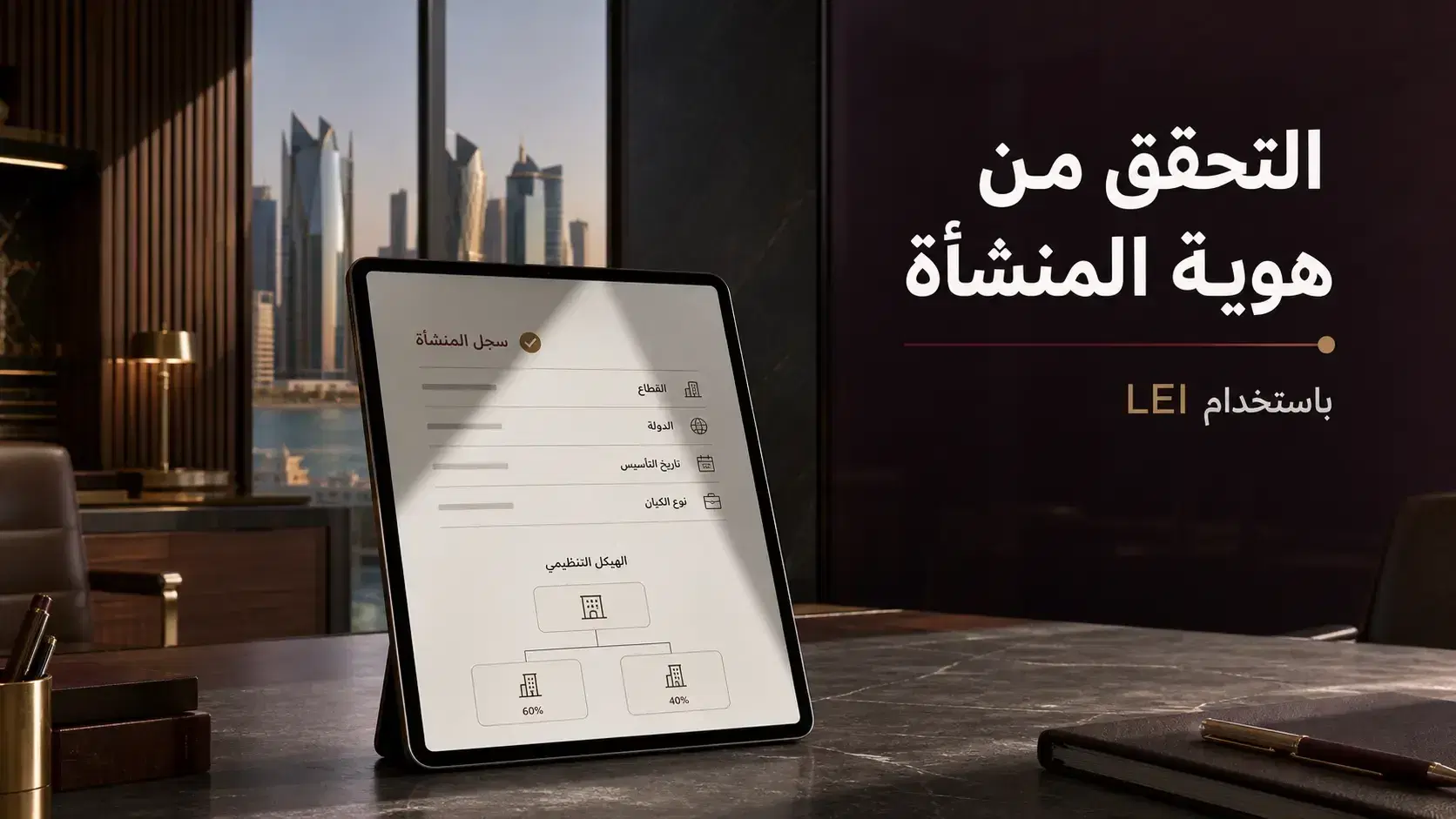 التحقق من هوية المنشأة باستخدام LEI